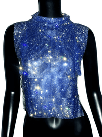 Thumbnail for Women's Rhinestone Top -, Rhinestone Top , Drestiny , Australia, Black, Blue, Canada, Casual Shirts, Crop Tops, Gold, Green, New Zealand, Pink, Red, S, Silver, Sleeveless, Tank Tops, Turtlenecks, United Kingdom, United States , Drestiny , www.shopdrestiny.com