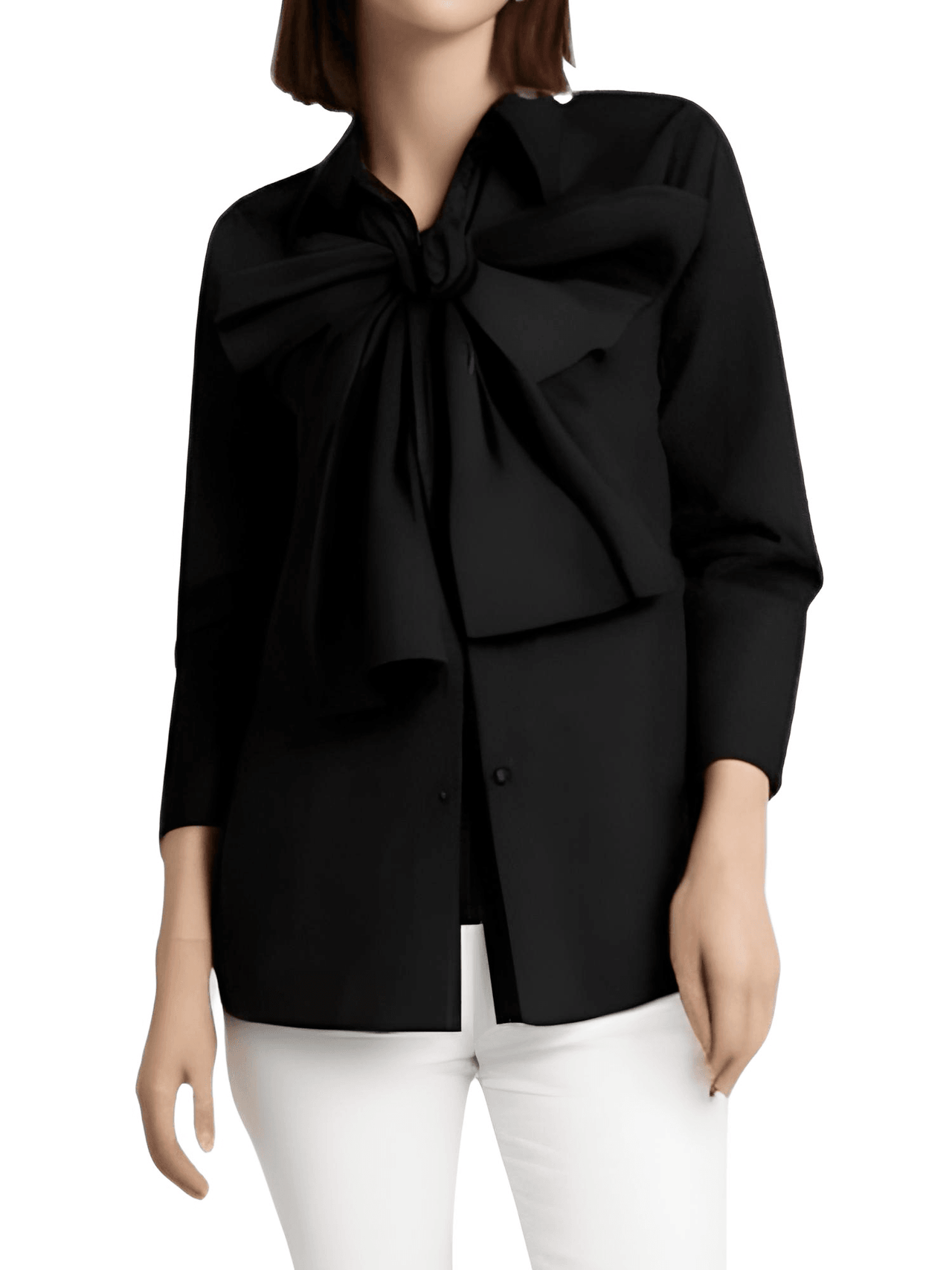 Women's Bow Tie Long Sleeve Blouse -, Shirts & Tops , Drestiny , 4XL, 5XL, Australia, Black, Blouses, Canada, FR, L, Long Sleeves, M, New Zealand, S, United Kingdom, United States, White, XL, XXL, XXXL , Drestiny , www.shopdrestiny.com