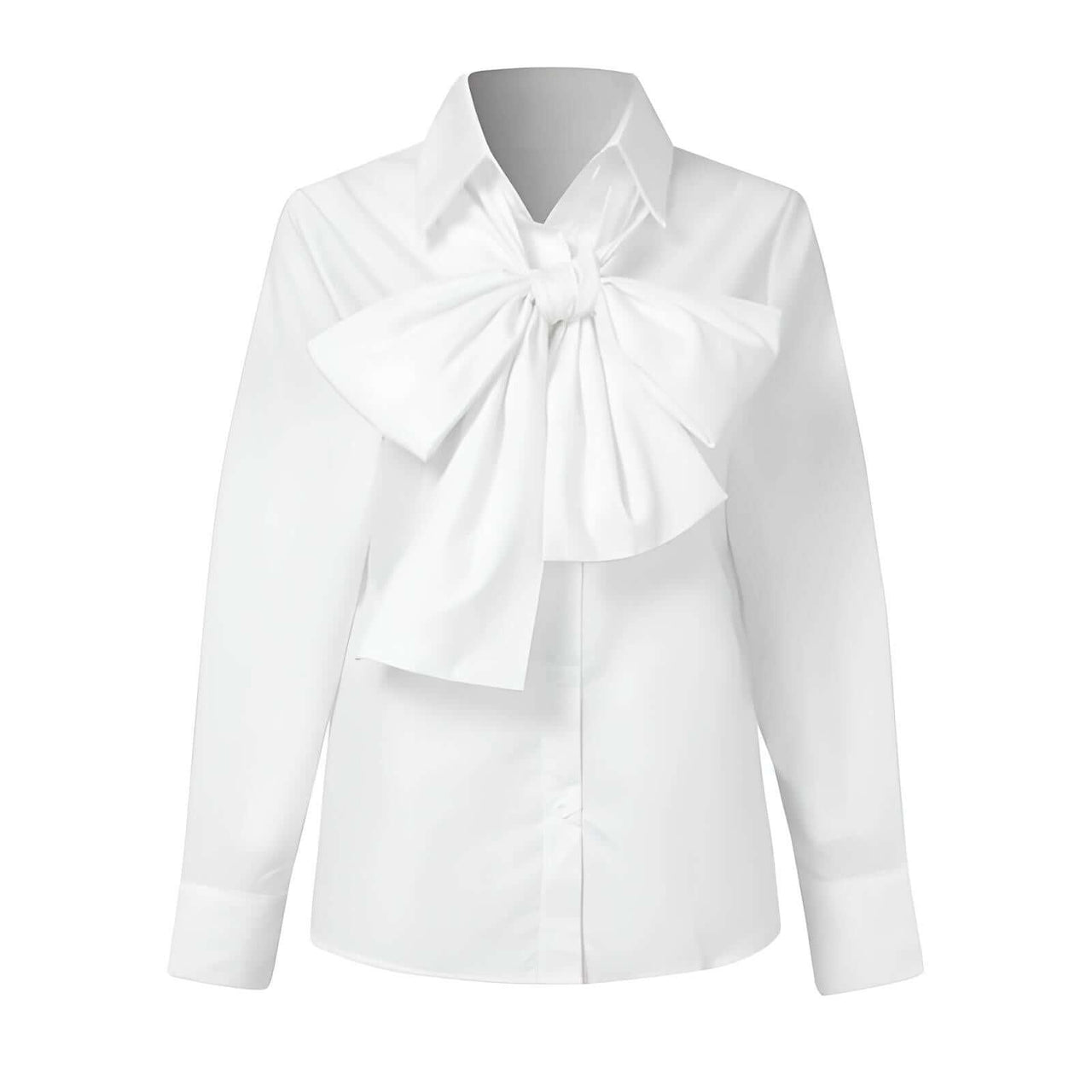 Women's Bow Tie Long Sleeve Blouse -, Shirts & Tops , Drestiny , 4XL, 5XL, Australia, Black, Blouses, Canada, FR, L, Long Sleeves, M, New Zealand, S, United Kingdom, United States, White, XL, XXL, XXXL , Drestiny , www.shopdrestiny.com