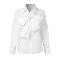 Thumbnail for Women's Bow Tie Long Sleeve Blouse -, Shirts & Tops , Drestiny , 4XL, 5XL, Australia, Black, Blouses, Canada, FR, L, Long Sleeves, M, New Zealand, S, United Kingdom, United States, White, XL, XXL, XXXL , Drestiny , www.shopdrestiny.com