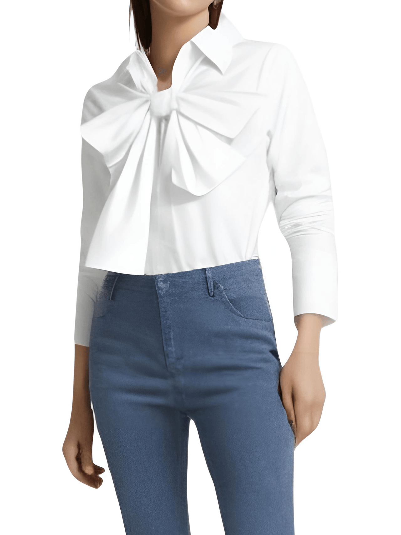 Women's Bow Tie Long Sleeve Blouse -, Shirts & Tops , Drestiny , 4XL, 5XL, Australia, Black, Blouses, Canada, FR, L, Long Sleeves, M, New Zealand, S, United Kingdom, United States, White, XL, XXL, XXXL , Drestiny , www.shopdrestiny.com