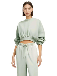 Thumbnail for Women's Crop Sweatshirt & Sport Sweatpants Set -, Outfit Sets , Drestiny , Australia, Crop Tops, Green, Grey, Joggers, Light Yellow, New Zealand, Pant Sets, Sets, Sweatshirts, United Kingdom, United States , Drestiny , www.shopdrestiny.com