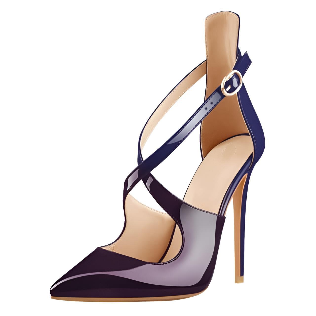 Women's Cross Strap Pointed Toe Thin High Heels -, High Heels , Drestiny , 10, 11, 12, 13, 14, 15, 5, 6, 7, 8, 9, 9.5, Australia, Black, Brown, Canada, Dark Blue, Dark Red, Green, Heels, Navy, Purple, Red, United Kingdom, United States, Wine Red , Drestiny , www.shopdrestiny.com