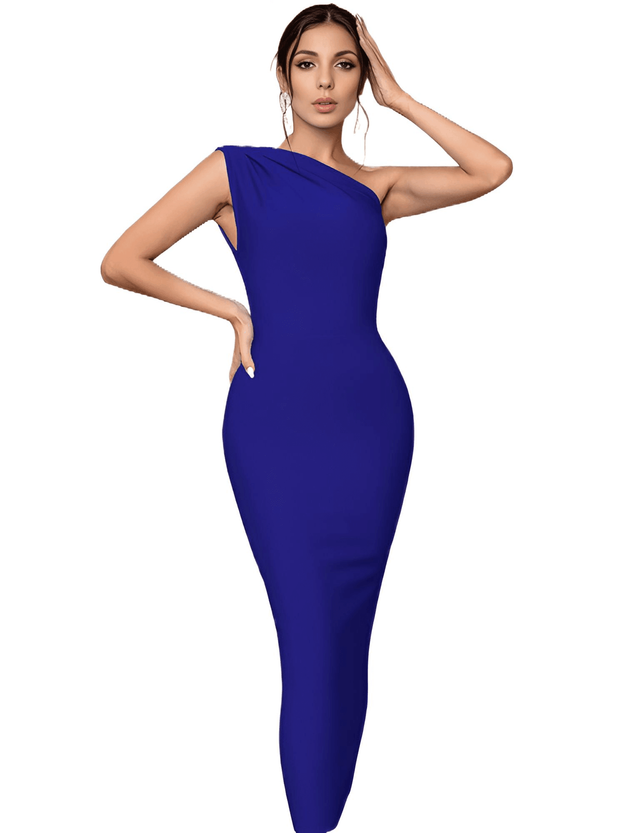 Women's One Shoulder Bandage Dress -, Dress , Drestiny , Australia, Black, Blue, Canada, Dark Blue, Deep Pink, FR, L, Light Blue, M, Midi Dresses, New Zealand, One Shoulder, Pink, Red, S, Sky Blue, Sleeveless, United Kingdom, United States, XS , Drestiny , www.shopdrestiny.com