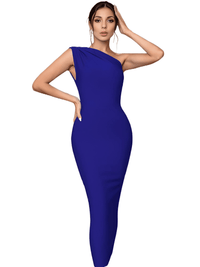 Thumbnail for Women's One Shoulder Bandage Dress -, Dress , Drestiny , Australia, Black, Blue, Canada, Dark Blue, Deep Pink, FR, L, Light Blue, M, Midi Dresses, New Zealand, One Shoulder, Pink, Red, S, Sky Blue, Sleeveless, United Kingdom, United States, XS , Drestiny , www.shopdrestiny.com