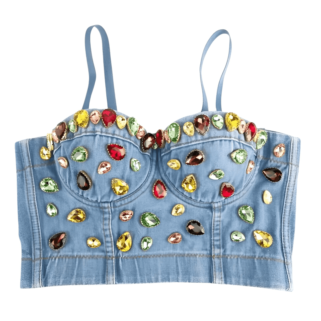 Women's Denim Bustier Crop Tops - 13 Styles! -, Bustier , Drestiny , Australia, Black, Blue, Canada, Casual Shirts, Corsets, Crop Tops, FR, Gold, L, Light Blue, M, New Zealand, Pink, Red, S, Silver, Sleeveless, United Kingdom, United States, White, XL, XS , Drestiny , www.shopdrestiny.com