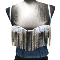 Thumbnail for Women's Denim Bustier Crop Tops -, Bustier , Drestiny , Australia, Black, Blue, Canada, Casual Shirts, Corsets, Crop Tops, FR, L, Light Blue, M, New Zealand, S, Sleeveless, United Kingdom, United States, XL, XS , Drestiny , www.shopdrestiny.com