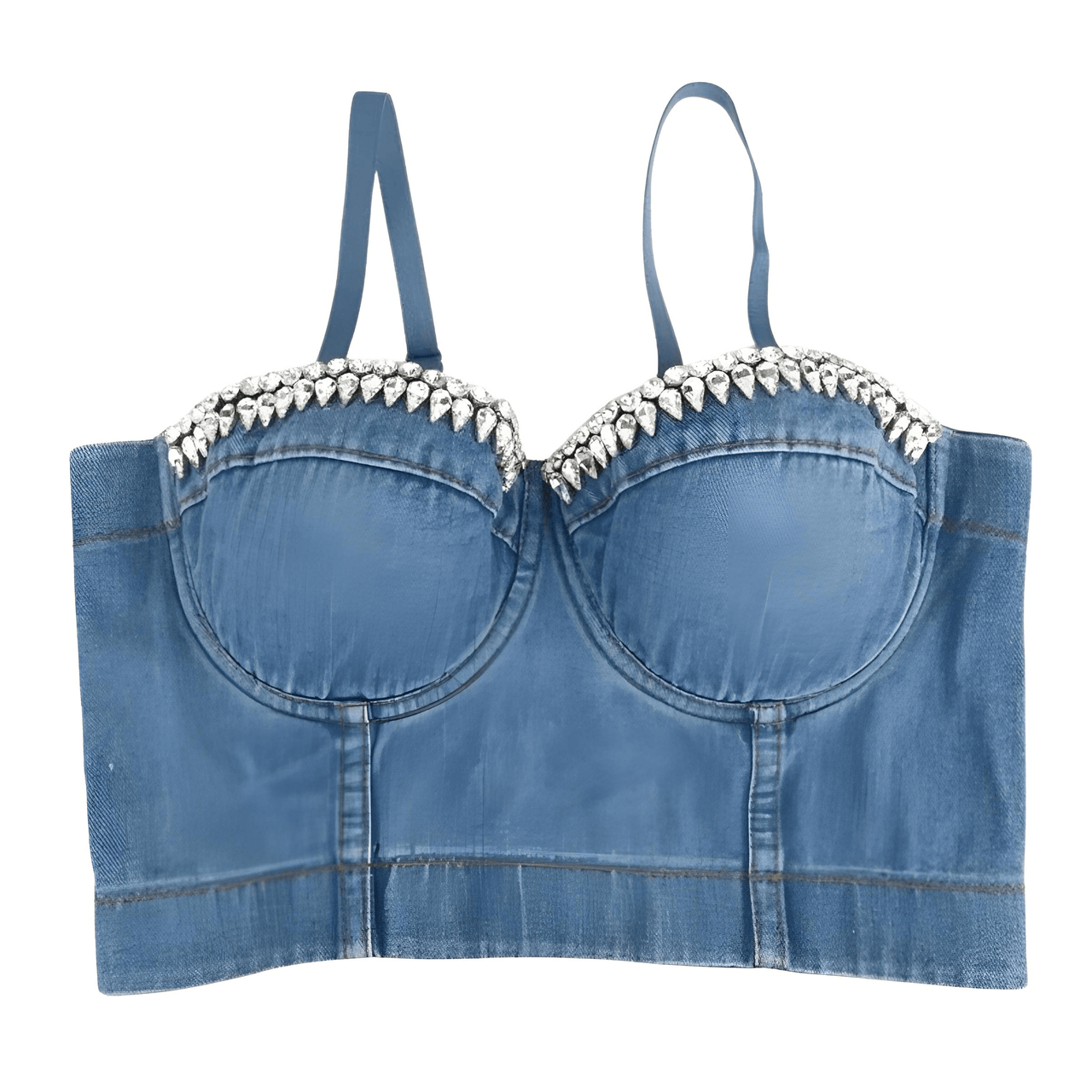 Women's Denim Bustier Crop Tops -, Bustier , Drestiny , Australia, Black, Blue, Canada, Casual Shirts, Corsets, Crop Tops, FR, L, Light Blue, M, New Zealand, S, Sleeveless, United Kingdom, United States, XL, XS , Drestiny , www.shopdrestiny.com