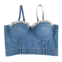 Thumbnail for Women's Denim Bustier Crop Tops - 13 Styles! -, Bustier , Drestiny , Australia, Black, Blue, Canada, Casual Shirts, Corsets, Crop Tops, FR, Gold, L, Light Blue, M, New Zealand, Pink, Red, S, Silver, Sleeveless, United Kingdom, United States, White, XL, XS , Drestiny , www.shopdrestiny.com