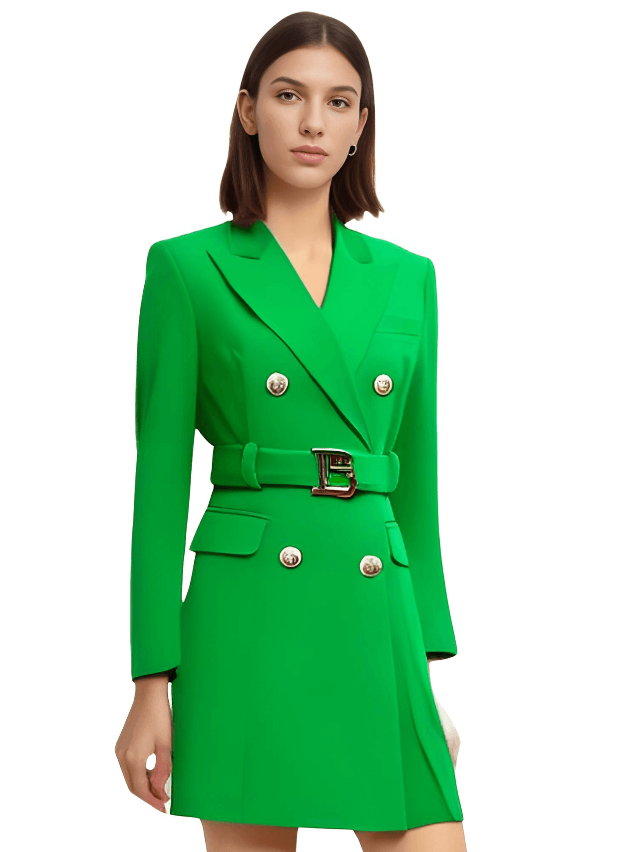 Women's Double Breasted Suit Dress With Belt - In 12 Colors! -, Dress , Drestiny , Australia, Black, Blue, Brown, Canada, Champagne, Dark Blue, Deep Pink, FR, Green, L, Long Sleeves, M, Mini Dresses, New Zealand, Olive Green, Pink, Purple, Red, S, United Kingdom, United States, White, XL, XXL, XXXL , Drestiny , www.shopdrestiny.com