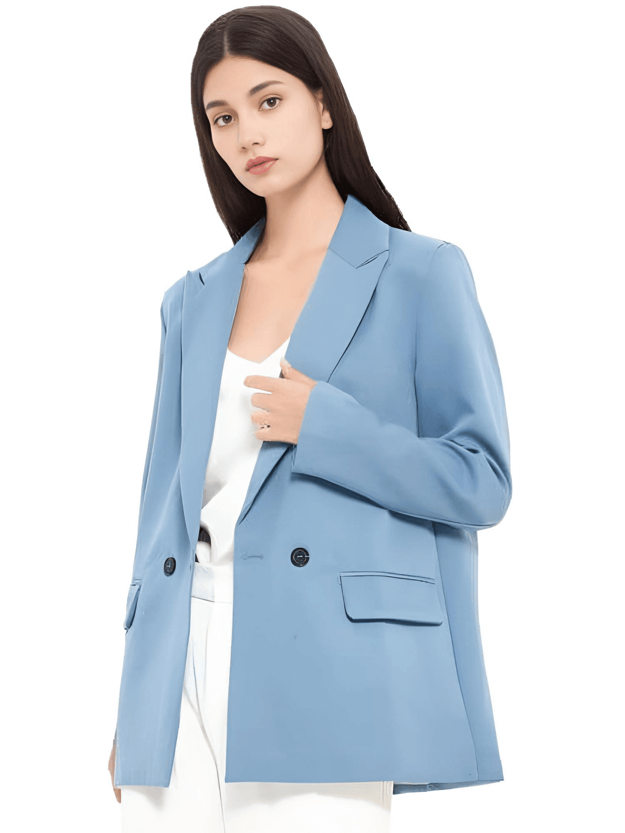 Women's Double Breasted Pocket Blazer -, Blazer , Drestiny , Australia, Black, Blazers, Blue, Brown, Chocolate, Dark Blue, Dark Khaki, Grey, Jackets, Khaki, L, Light Blue, M, New Zealand, Orange, Pale Green, Pink, Red, S, Teal, United Kingdom, United States , Drestiny , www.shopdrestiny.com