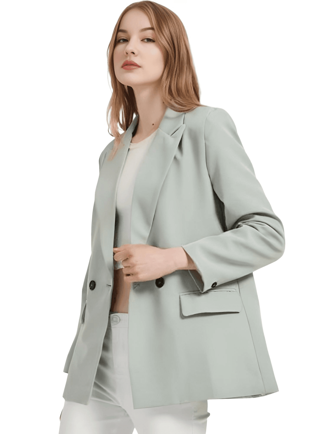 Women's Double Breasted Pocket Blazer -, Blazer , Drestiny , Australia, Black, Blazers, Blue, Brown, Chocolate, Dark Blue, Dark Khaki, Grey, Jackets, Khaki, L, Light Blue, M, New Zealand, Orange, Pale Green, Pink, Red, S, Teal, United Kingdom, United States , Drestiny , www.shopdrestiny.com