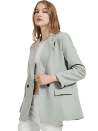 Thumbnail for Women's Double Breasted Pocket Blazer -, Blazer , Drestiny , Australia, Black, Blazers, Blue, Brown, Chocolate, Dark Blue, Dark Khaki, Grey, Jackets, Khaki, L, Light Blue, M, New Zealand, Orange, Pale Green, Pink, Red, S, Teal, United Kingdom, United States , Drestiny , www.shopdrestiny.com