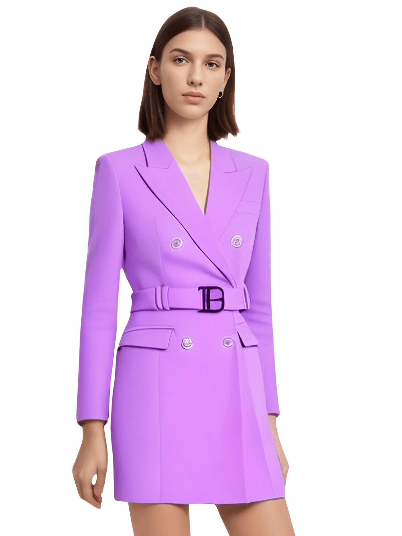 Women's Double Breasted Suit Dress With Belt - In 12 Colors! -, Dress , Drestiny , Australia, Black, Blue, Brown, Canada, Champagne, Dark Blue, Deep Pink, FR, Green, L, Long Sleeves, M, Mini Dresses, New Zealand, Olive Green, Pink, Purple, Red, S, United Kingdom, United States, White, XL, XXL, XXXL , Drestiny , www.shopdrestiny.com