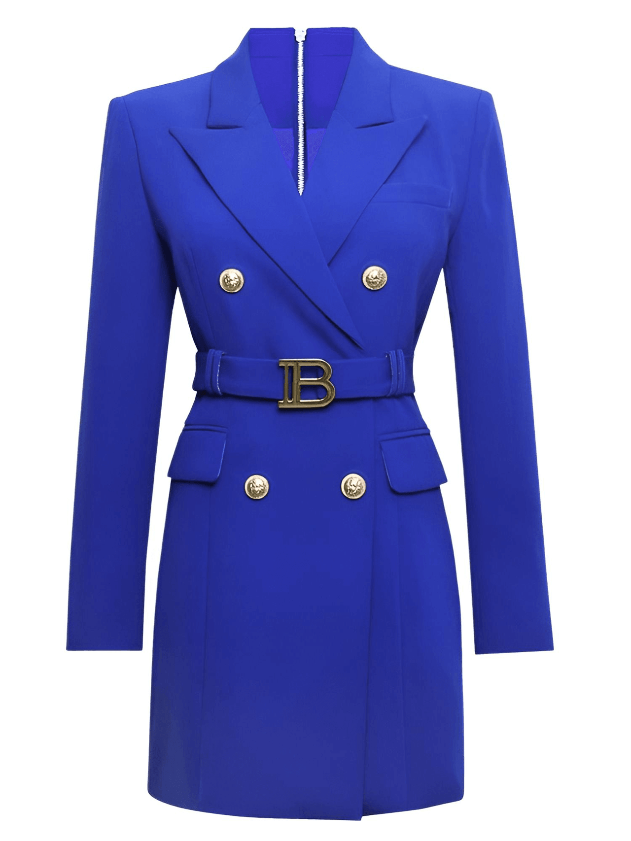 Women's Double Breasted Suit Dress With Belt - In 12 Colors! -, Dress , Drestiny , Australia, Black, Blue, Brown, Canada, Champagne, Dark Blue, Deep Pink, FR, Green, L, Long Sleeves, M, Mini Dresses, New Zealand, Olive Green, Pink, Purple, Red, S, United Kingdom, United States, White, XL, XXL, XXXL , Drestiny , www.shopdrestiny.com