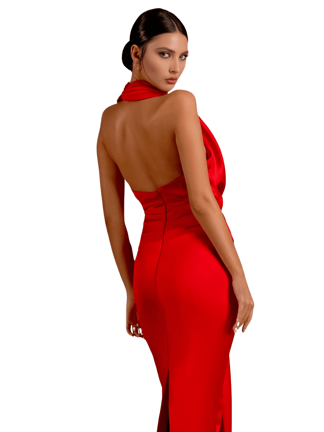 Women's Elegant Backless Halter Red Draped Maxi Long Bodycon Dress -, Dress , Drestiny , Australia, Canada, FR, L, M, Maxi Dresses, New Zealand, Red, S, Sleeveless, United Kingdom, United States, XS , Drestiny , www.shopdrestiny.com