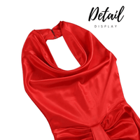 Thumbnail for Women's Elegant Backless Halter Red Draped Maxi Long Bodycon Dress -, Dress , Drestiny , Australia, Canada, FR, L, M, Maxi Dresses, New Zealand, Red, S, Sleeveless, United Kingdom, United States, XS , Drestiny , www.shopdrestiny.com