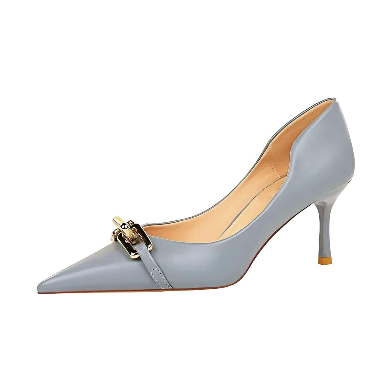 Women's Elegant Metal Design Kitten Heel Pumps -, Pumps , Drestiny , Apricot, Australia, Black, Blue, Blue Grey, Canada, Heels, New Zealand, Nude, Pumps, Red, United Kingdom, United States , Drestiny , www.shopdrestiny.com