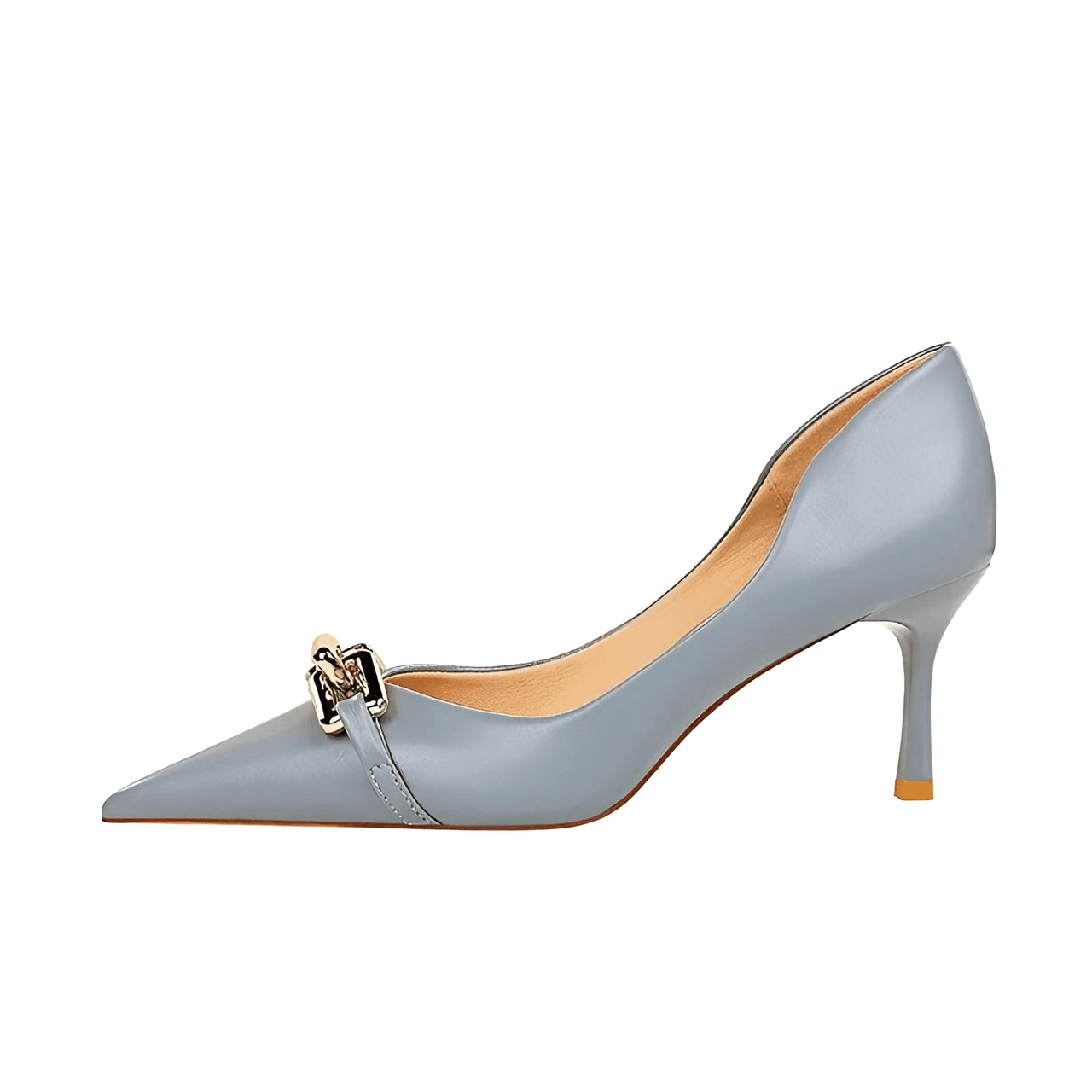 Women's Elegant Metal Design Kitten Heel Pumps -, Pumps , Drestiny , Apricot, Australia, Black, Blue, Blue Grey, Canada, Heels, New Zealand, Nude, Pumps, Red, United Kingdom, United States , Drestiny , www.shopdrestiny.com