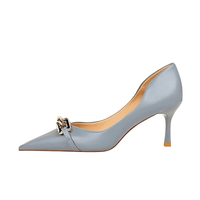 Thumbnail for Women's Elegant Metal Design Kitten Heel Pumps -, Pumps , Drestiny , Apricot, Australia, Black, Blue, Blue Grey, Canada, Heels, New Zealand, Nude, Pumps, Red, United Kingdom, United States , Drestiny , www.shopdrestiny.com