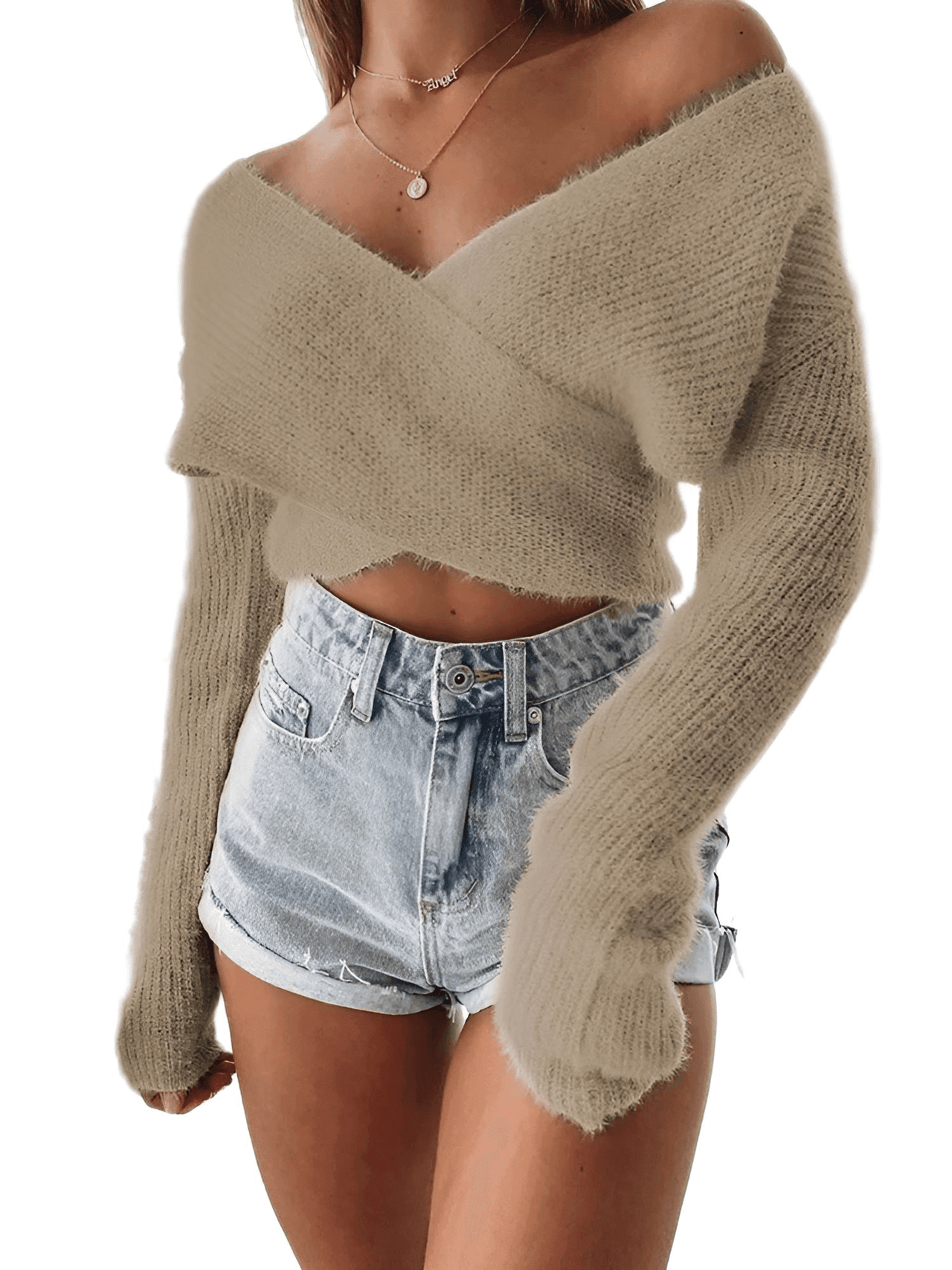 Stay cozy and stylish in the Women's Fluffy Crop Sweater from Drestiny! Enjoy free shipping and let us cover the tax. Save up to 50% off now!