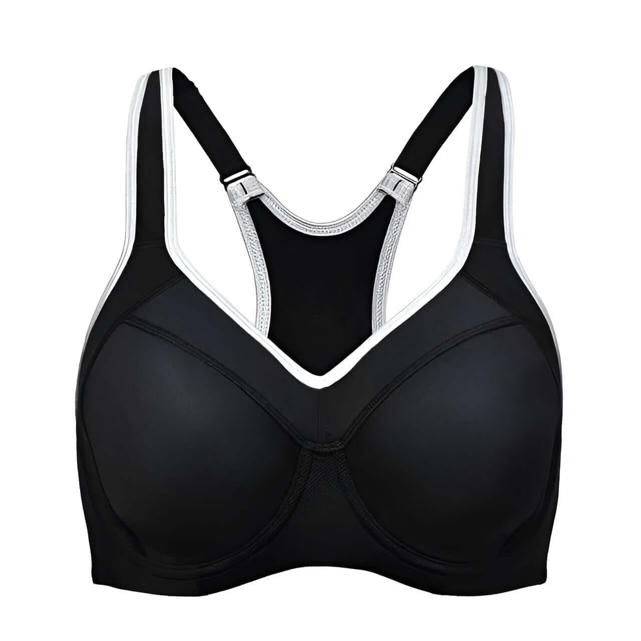 Women's Full Support High Impact Racer Back Lightly Lined Underwire Sports Bra - B-G Cup! -, Sports Bra , Drestiny , 32, 34, 36, 38, 40, 42, Australia, Black, Canada, Grey, New Zealand, Pink, Sports Bras, United Kingdom, United States, White , Drestiny , www.shopdrestiny.com