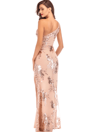 Thumbnail for Women's Glitter Maxi Evening Gown With High Split -, Dresses , Drestiny , Australia, Black, Brown, Canada, Gold, L, M, Maxi Dresses, New Zealand, One Shoulder, Pink, Red, S, Sleeveless, United Kingdom, United States, White, XL , Drestiny , www.shopdrestiny.com