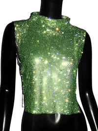 Thumbnail for Women's Rhinestone Top -, Rhinestone Top , Drestiny , Australia, Black, Blue, Canada, Casual Shirts, Crop Tops, Gold, Green, New Zealand, Pink, Red, S, Silver, Sleeveless, Tank Tops, Turtlenecks, United Kingdom, United States , Drestiny , www.shopdrestiny.com