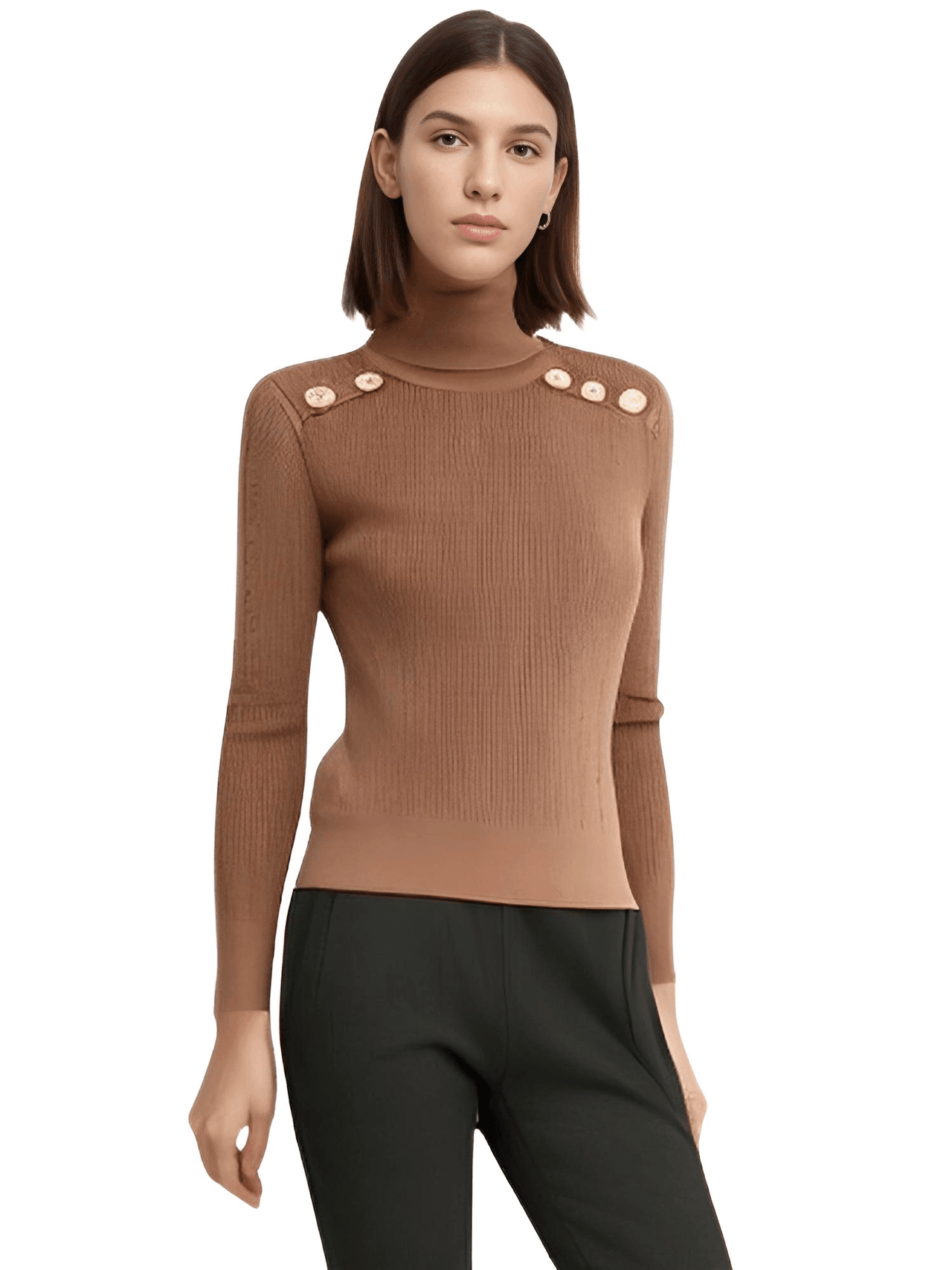 Women's High-End Turtleneck With Gold Buttons - In 8 Colors! -, Turtleneck Sweater , Drestiny , Australia, Black, Blue, Brown, Canada, Casual Shirts, Dark Olive Green, Deep Pink, Dress Shirts, FR, L, M, New Zealand, Pink, Pullovers, Red, S, Turtlenecks, United Kingdom, United States, White, XL , Drestiny , www.shopdrestiny.com