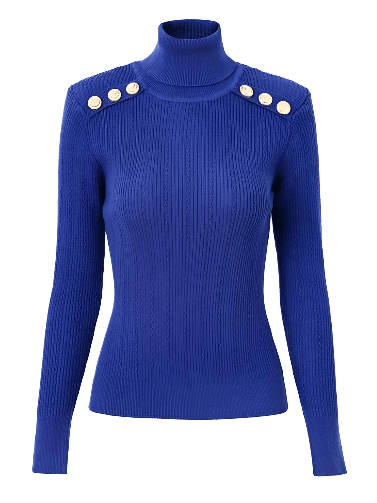 Women's High-End Turtleneck With Gold Buttons - In 8 Colors! -, Turtleneck Sweater , Drestiny , Australia, Black, Blue, Brown, Canada, Casual Shirts, Dark Olive Green, Deep Pink, Dress Shirts, FR, L, M, New Zealand, Pink, Pullovers, Red, S, Turtlenecks, United Kingdom, United States, White, XL , Drestiny , www.shopdrestiny.com