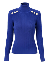 Thumbnail for Women's High-End Turtleneck With Gold Buttons - In 8 Colors! -, Turtleneck Sweater , Drestiny , Australia, Black, Blue, Brown, Canada, Casual Shirts, Dark Olive Green, Deep Pink, Dress Shirts, FR, L, M, New Zealand, Pink, Pullovers, Red, S, Turtlenecks, United Kingdom, United States, White, XL , Drestiny , www.shopdrestiny.com