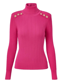 Thumbnail for Women's High-End Turtleneck With Gold Buttons - In 8 Colors! -, Turtleneck Sweater , Drestiny , Australia, Black, Blue, Brown, Canada, Casual Shirts, Dark Olive Green, Deep Pink, Dress Shirts, FR, L, M, New Zealand, Pink, Pullovers, Red, S, Turtlenecks, United Kingdom, United States, White, XL , Drestiny , www.shopdrestiny.com