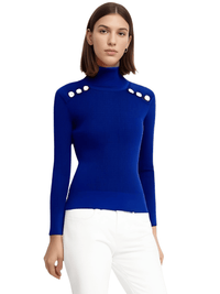 Thumbnail for Women's High-End Turtleneck With Gold Buttons - In 8 Colors! -, Turtleneck Sweater , Drestiny , Australia, Black, Blue, Brown, Canada, Casual Shirts, Dark Olive Green, Deep Pink, Dress Shirts, FR, L, M, New Zealand, Pink, Pullovers, Red, S, Turtlenecks, United Kingdom, United States, White, XL , Drestiny , www.shopdrestiny.com