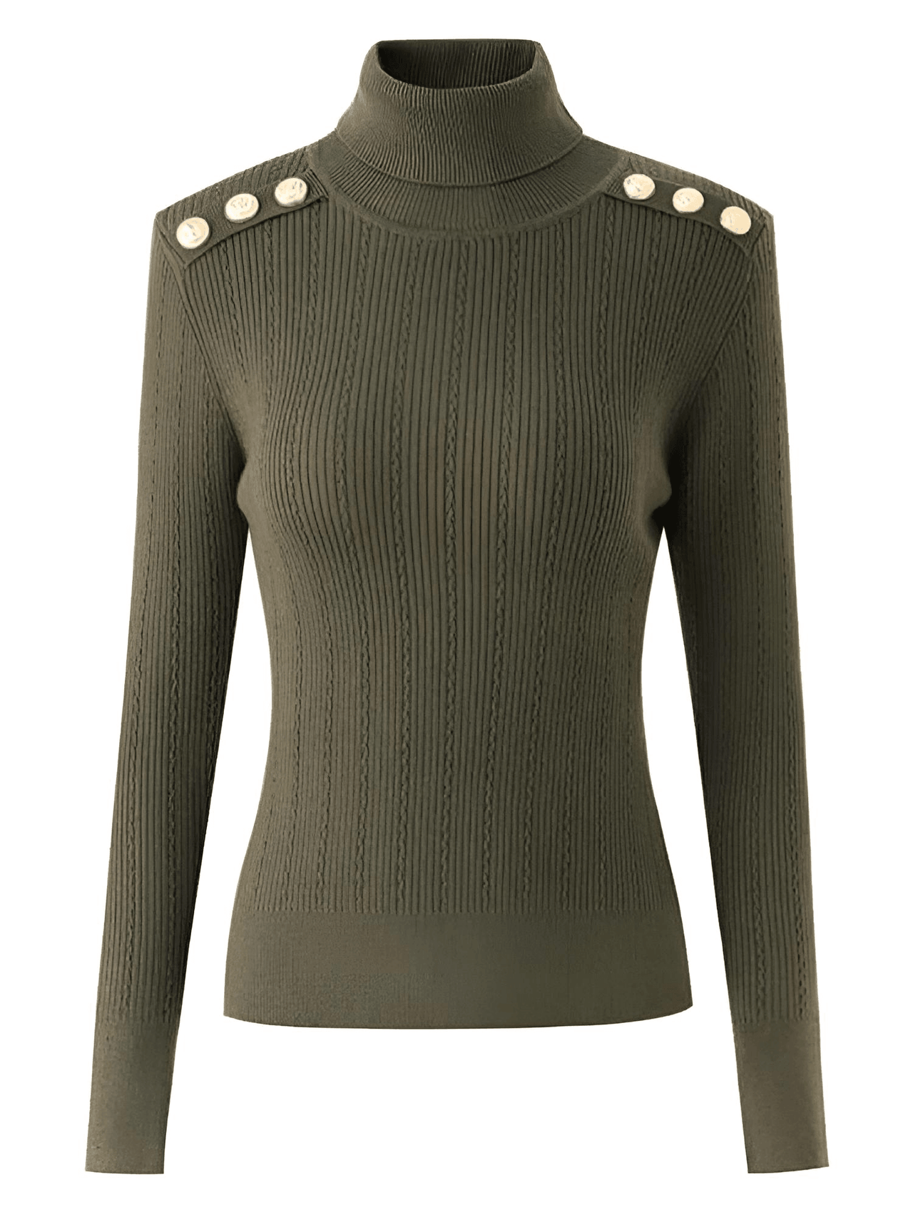 Women's High-End Turtleneck With Gold Buttons - In 8 Colors! -, Turtleneck Sweater , Drestiny , Australia, Black, Blue, Brown, Canada, Casual Shirts, Dark Olive Green, Deep Pink, Dress Shirts, FR, L, M, New Zealand, Pink, Pullovers, Red, S, Turtlenecks, United Kingdom, United States, White, XL , Drestiny , www.shopdrestiny.com