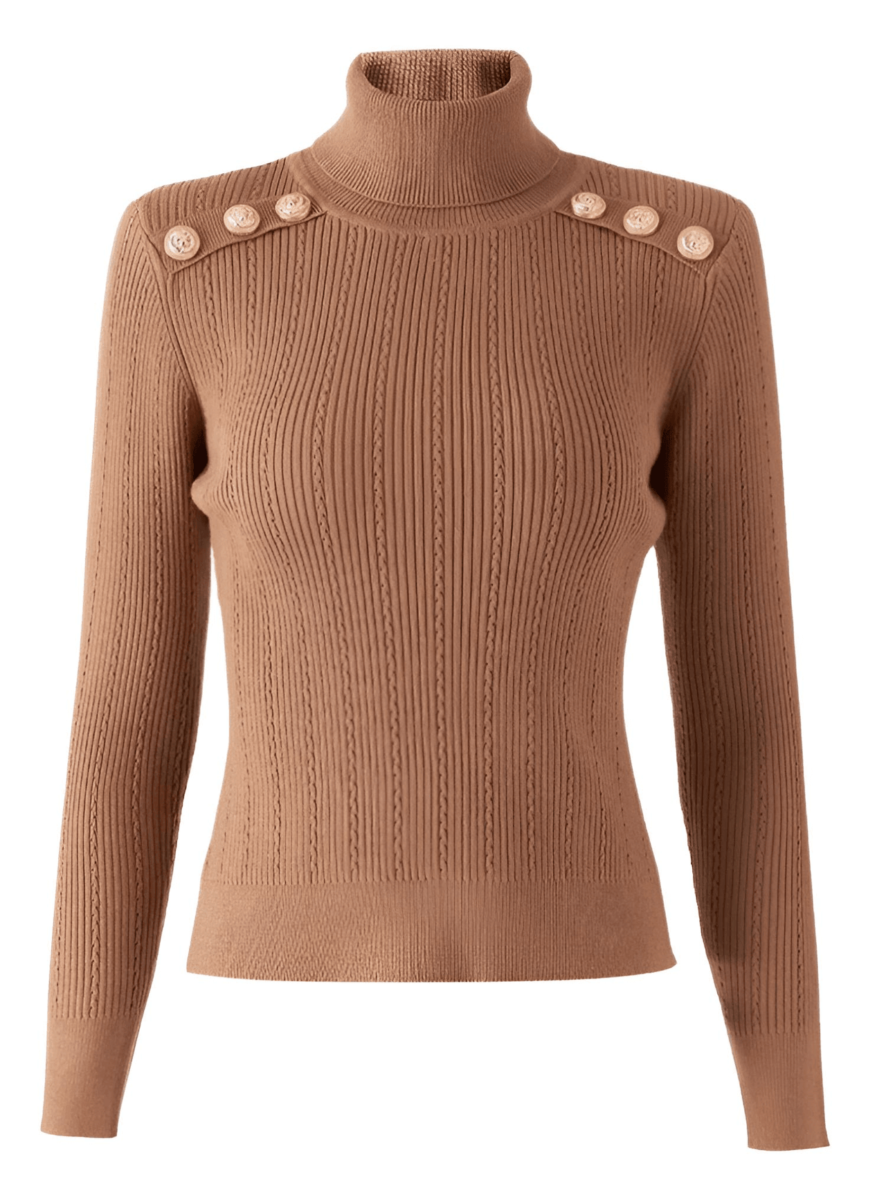 Women's High-End Turtleneck With Gold Buttons - In 8 Colors! -, Turtleneck Sweater , Drestiny , Australia, Black, Blue, Brown, Canada, Casual Shirts, Dark Olive Green, Deep Pink, Dress Shirts, FR, L, M, New Zealand, Pink, Pullovers, Red, S, Turtlenecks, United Kingdom, United States, White, XL , Drestiny , www.shopdrestiny.com