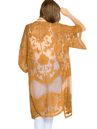 Thumbnail for Women's Lace Kimono Top -, Cardigan , Drestiny , Australia, Black, Blouses, Brown, Canada, Dark Blue, Dark Olive Green, Dark Red, Dress Shirts, Gold, Light Blue, New Zealand, Pink, Sienna, United Kingdom, United States, White, Wine Red , Drestiny , www.shopdrestiny.com