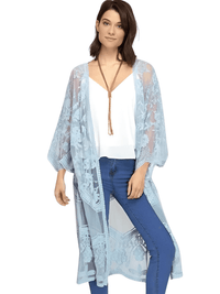 Thumbnail for Women's Lace Kimono Top -, Cardigan , Drestiny , Australia, Black, Blouses, Brown, Canada, Dark Blue, Dark Olive Green, Dark Red, Dress Shirts, Gold, Light Blue, New Zealand, Pink, Sienna, United Kingdom, United States, White, Wine Red , Drestiny , www.shopdrestiny.com