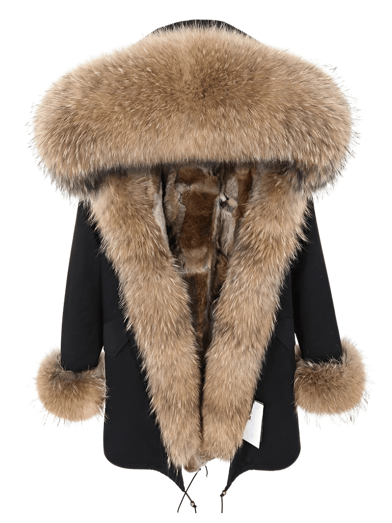 Women's Long Rabbit Fur Parka Real Fur Lining & Real Fox Fur Collar -, Coats , Drestiny , Army Green, Australia, Black, Blue Grey, Brown, Canada, Coats, Deep Pink, Grey, L, M, New Zealand, S, Silver, United Kingdom, United States, White, XL, XXL , Drestiny , www.shopdrestiny.com