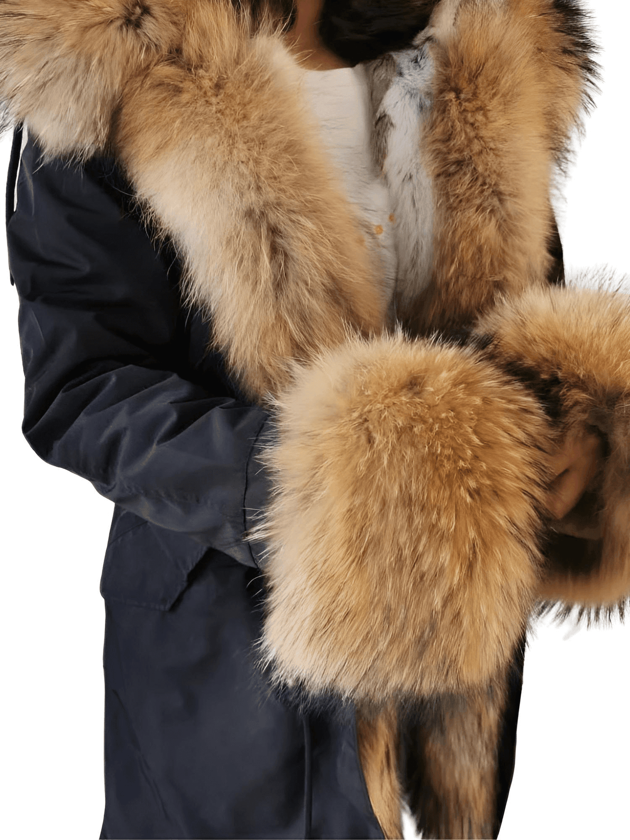 Women's Long Rabbit Fur Parka Real Fur Lining & Real Fox Fur Collar -, Coats , Drestiny , Army Green, Australia, Black, Blue Grey, Brown, Canada, Coats, Deep Pink, Grey, L, M, New Zealand, S, Silver, United Kingdom, United States, White, XL, XXL , Drestiny , www.shopdrestiny.com