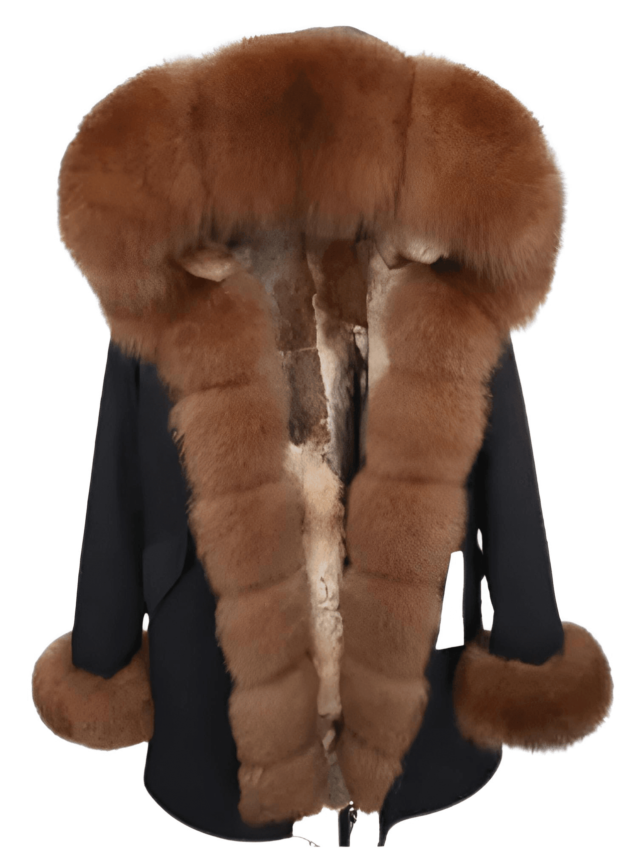 Women's Long Rabbit Fur Parka Real Fur Lining & Real Fox Fur Collar -, Coats , Drestiny , Army Green, Australia, Black, Blue Grey, Brown, Canada, Coats, Deep Pink, Grey, L, M, New Zealand, S, Silver, United Kingdom, United States, White, XL, XXL , Drestiny , www.shopdrestiny.com