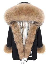 Thumbnail for Women's Long Rabbit Fur Parka Real Fur Lining & Real Fox Fur Collar -, Coats , Drestiny , Army Green, Australia, Black, Blue Grey, Brown, Canada, Coats, Deep Pink, Grey, L, M, New Zealand, S, Silver, United Kingdom, United States, White, XL, XXL , Drestiny , www.shopdrestiny.com