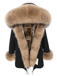 Thumbnail for Women's Long Rabbit Fur Parka Real Fur Lining & Real Fox Fur Collar -, Coats , Drestiny , Army Green, Australia, Black, Blue Grey, Brown, Canada, Coats, Deep Pink, Grey, L, M, New Zealand, S, Silver, United Kingdom, United States, White, XL, XXL , Drestiny , www.shopdrestiny.com