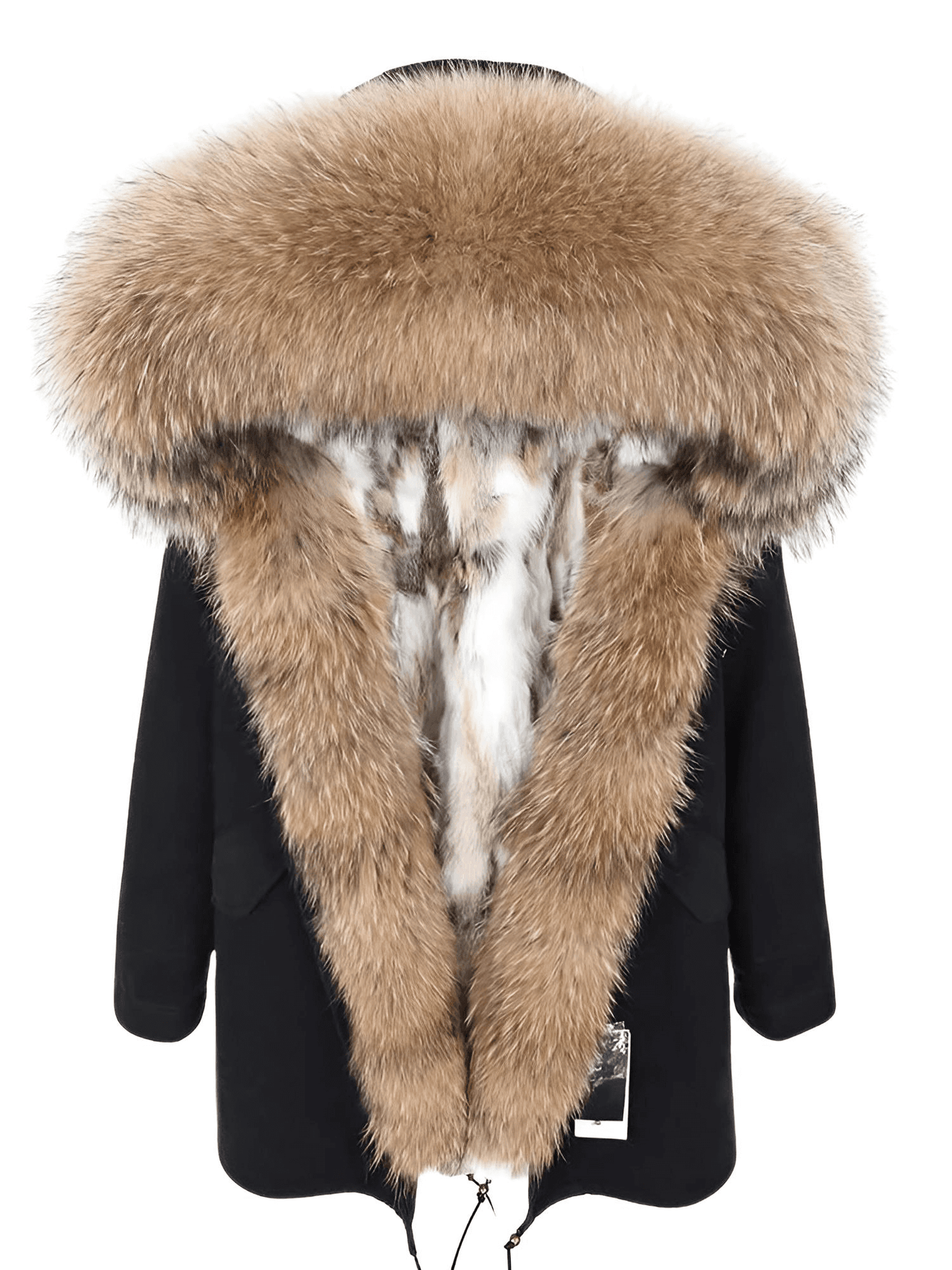 Women's Long Rabbit Fur Parka Real Fur Lining & Real Fox Fur Collar -, Coats , Drestiny , Army Green, Australia, Black, Blue Grey, Brown, Canada, Coats, Deep Pink, Grey, L, M, New Zealand, S, Silver, United Kingdom, United States, White, XL, XXL , Drestiny , www.shopdrestiny.com