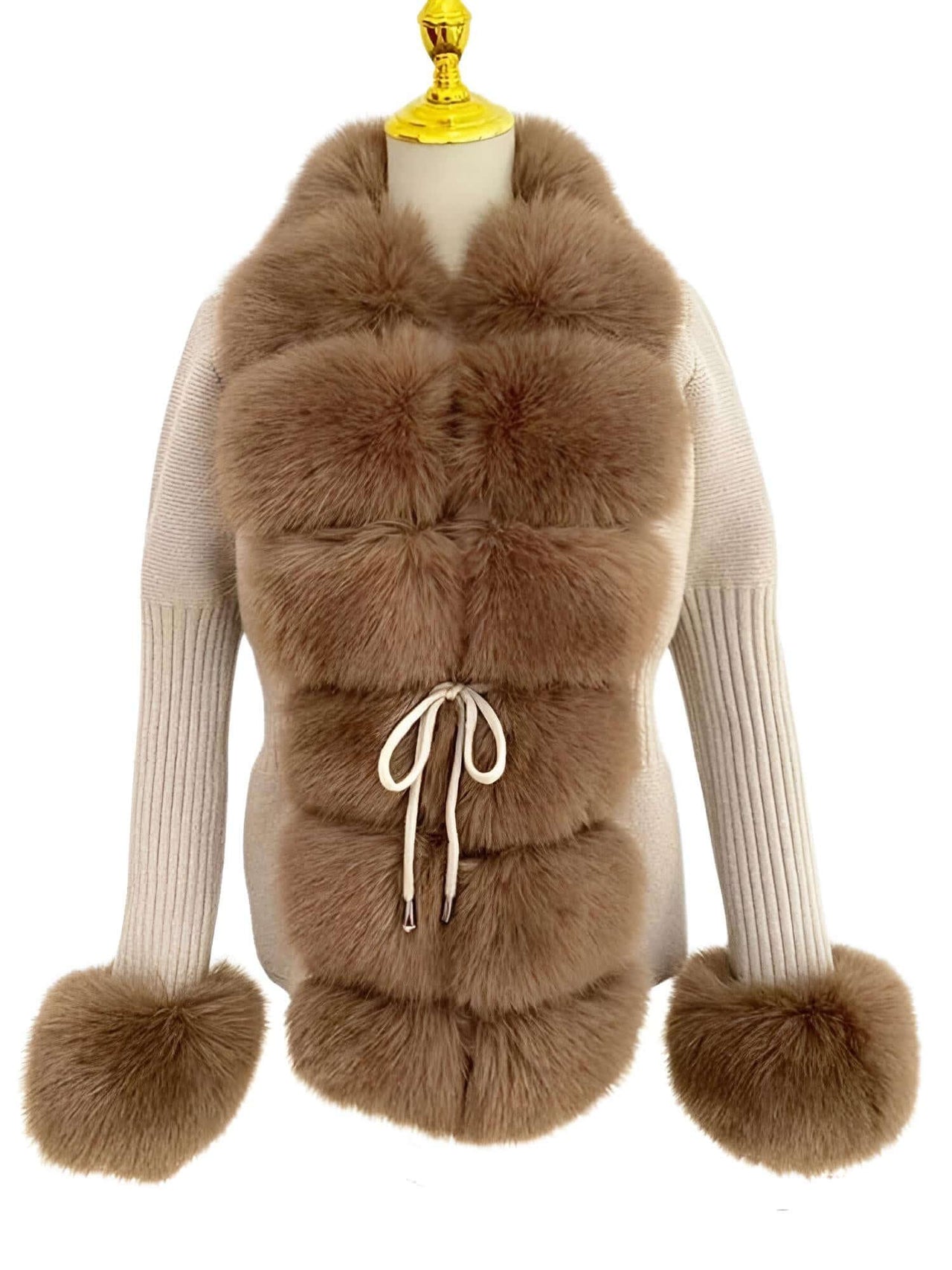 Women's Luxury Knitted Sweater Coat With Detachable Fur in 14 Colors! -, Sweater Coat , Drestiny , Australia, Beige, Black, Blue Grey, Brown, Camel, Coats, Dark Khaki, Khaki, L, Light Brown, M, New Zealand, Pink, S, United Kingdom, United States, White, XL, XXL, XXXL , Drestiny , www.shopdrestiny.com