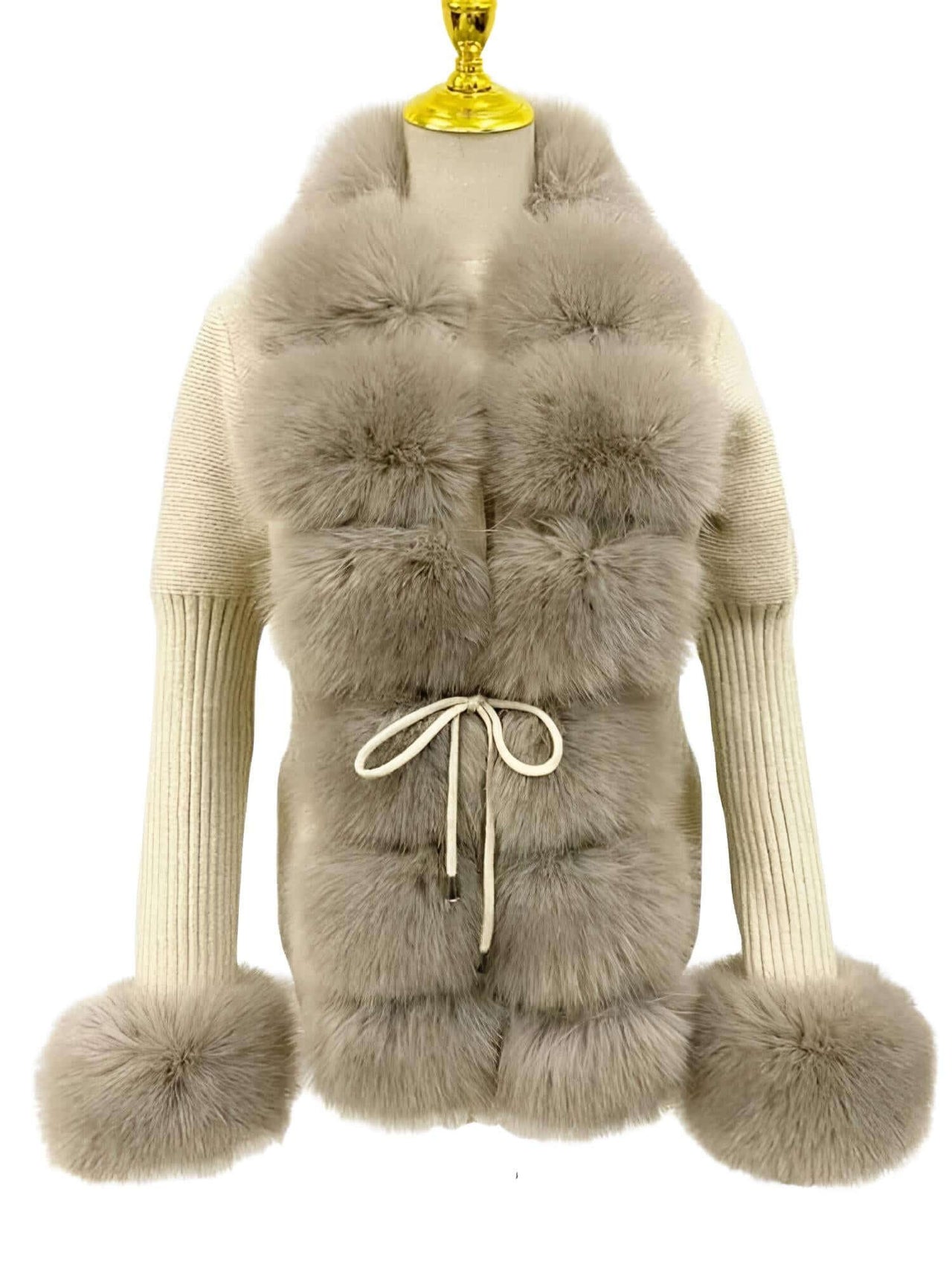 Women's Luxury Knitted Sweater Coat With Detachable Fur in 14 Colors! -, Sweater Coat , Drestiny , Australia, Beige, Black, Blue Grey, Brown, Camel, Coats, Dark Khaki, Khaki, L, Light Brown, M, New Zealand, Pink, S, United Kingdom, United States, White, XL, XXL, XXXL , Drestiny , www.shopdrestiny.com