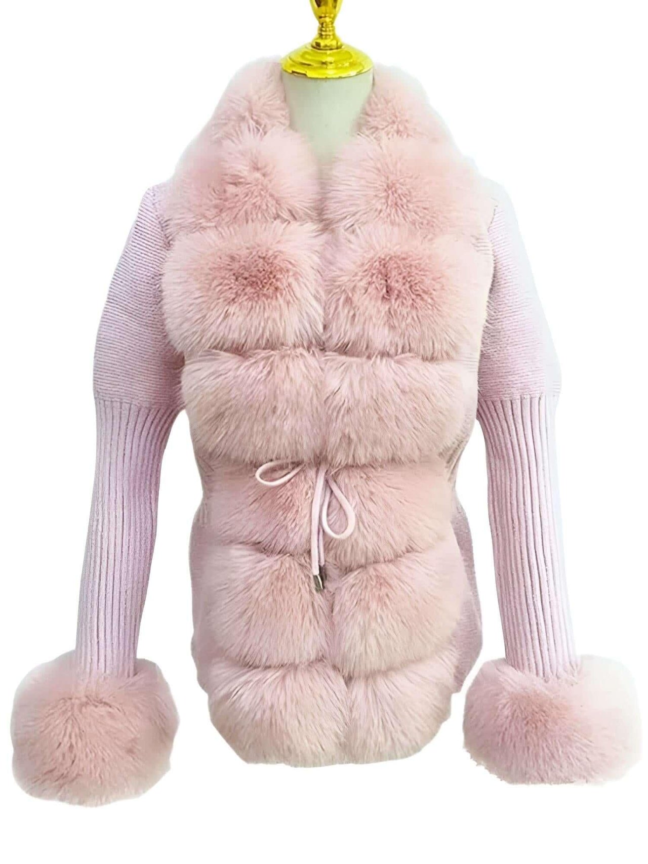 Women's Luxury Knitted Sweater Coat With Detachable Fur in 14 Colors! -, Sweater Coat , Drestiny , Australia, Beige, Black, Blue Grey, Brown, Camel, Coats, Dark Khaki, Khaki, L, Light Brown, M, New Zealand, Pink, S, United Kingdom, United States, White, XL, XXL, XXXL , Drestiny , www.shopdrestiny.com