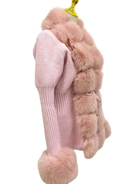 Thumbnail for Women's Luxury Knitted Sweater Coat With Detachable Fur in 14 Colors! -, Sweater Coat , Drestiny , Australia, Beige, Black, Blue Grey, Brown, Camel, Coats, Dark Khaki, Khaki, L, Light Brown, M, New Zealand, Pink, S, United Kingdom, United States, White, XL, XXL, XXXL , Drestiny , www.shopdrestiny.com