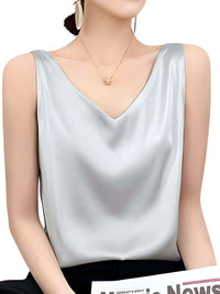 Thumbnail for Women's Luxury Silk Tank Top -, Tank Top , Drestiny , Australia, Black, Blue Grey, Brown, Camisoles, Canada, Casual Shirts, Champagne, Dark Blue, Dark Green, Dress Shirts, Fruit Green, Gender_Women, L, Light Blue, M, New Zealand, Pale Green, Red, Sleeveless, Tank Tops, United Kingdom, United States, White, XL, XXL, XXXL , Drestiny , www.shopdrestiny.com