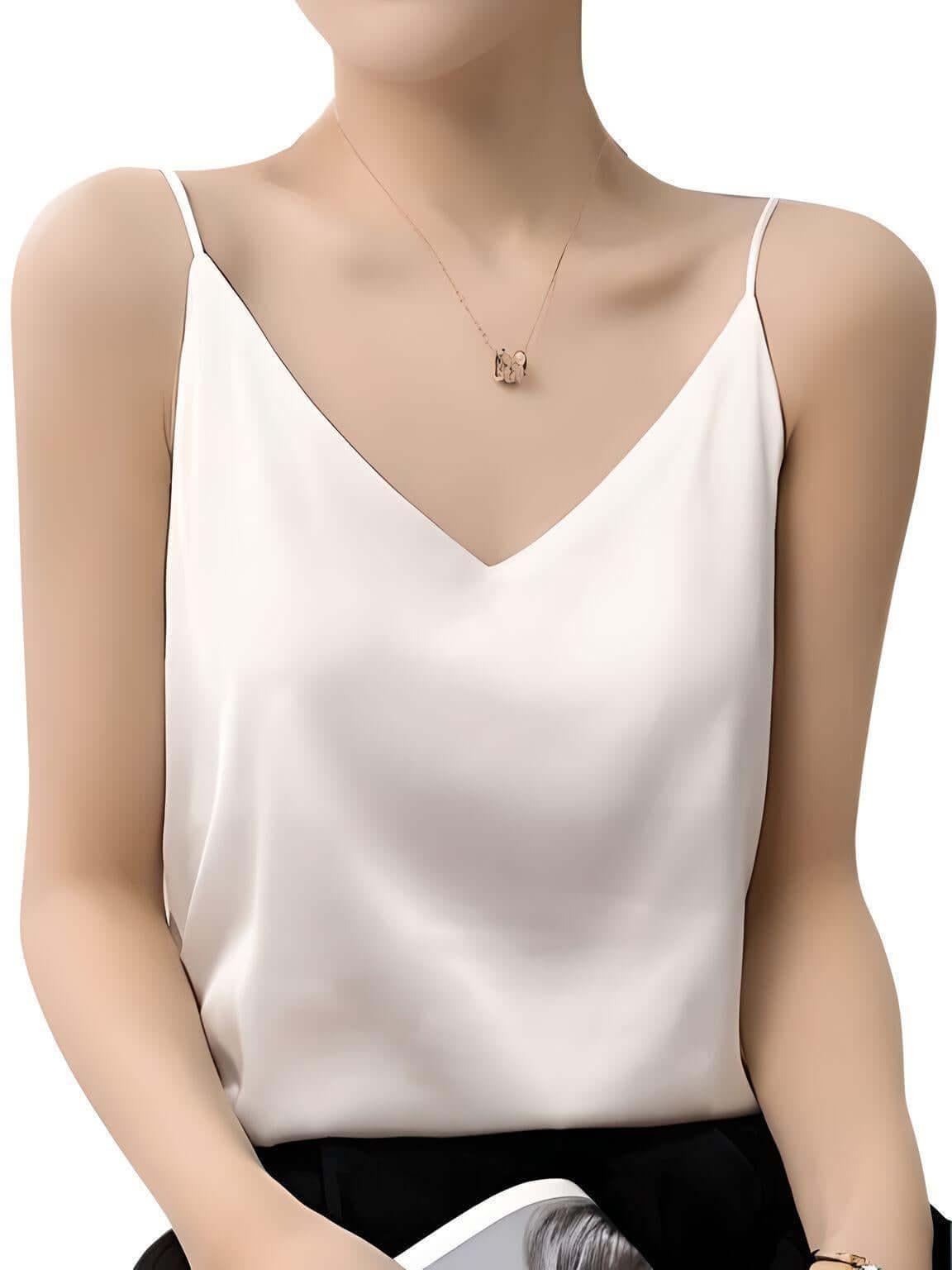 Women's Luxury Silk Tank Top -, Tank Top , Drestiny , Australia, Black, Blue Grey, Brown, Camisoles, Canada, Casual Shirts, Champagne, Dark Blue, Dark Green, Dress Shirts, Fruit Green, Gender_Women, L, Light Blue, M, New Zealand, Pale Green, Red, Sleeveless, Tank Tops, United Kingdom, United States, White, XL, XXL, XXXL , Drestiny , www.shopdrestiny.com