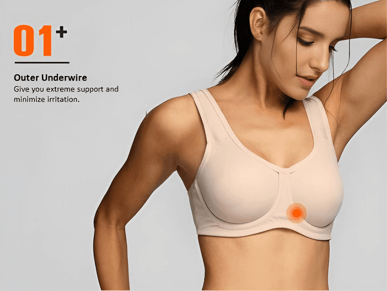 Women's Max Control Solid High Impact Plus Size Underwire Sports Bra -, Sports Bra , Drestiny , 34, 36, 38, 40, 42, 44, 46, 48, Australia, Canada, New Zealand, Sports Bras, Tan, United Kingdom, United States , Drestiny , www.shopdrestiny.com